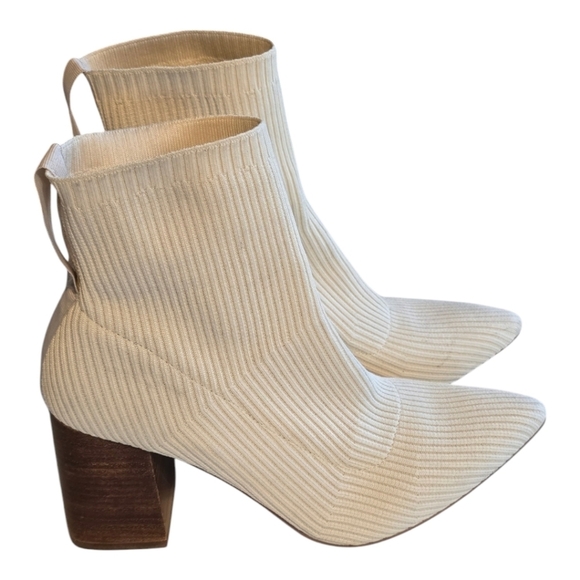 Steven New York by steve Madden Booties Women 10M Neta Cream Knit Ankle - Picture 1 of 15